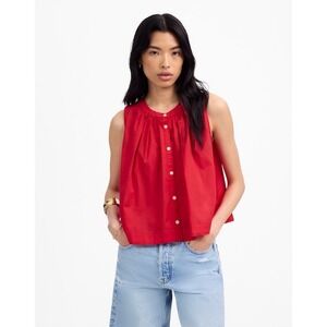 Madewell Red Sleeveless Button Front Blouse